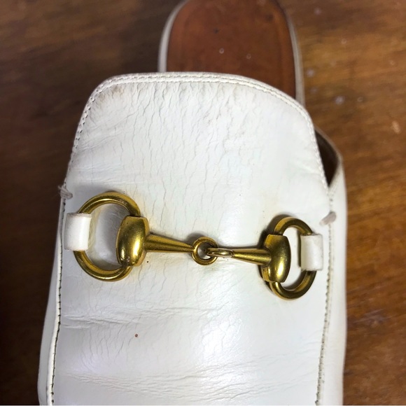 Gucci Women's Princetown White Leather Slipper 8 US 38 EU Italy Authentic - Picture 9 of 12